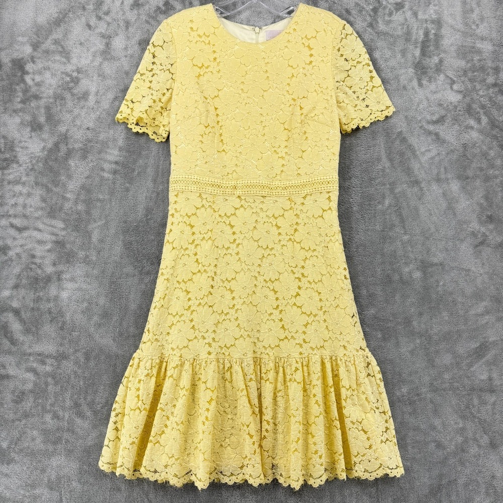 Rachel Parcell Dress Womens Medium Floral Lace Trumpet Hem Romantic Coquette Zip